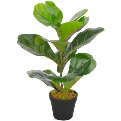 zahrada-XL Umělá rostlina fíkus lyrový s květináčem zelená 45 cm