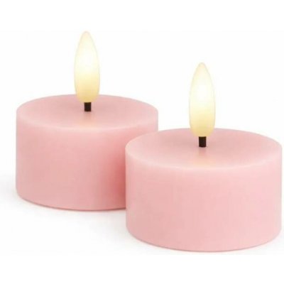 SIRIUS Sada LED čajové svíčky na baterie Sille Tealight, Ø 6 × 3,4 cm, jemně růžová, z pravého vosku, balení 2 ks – Hledejceny.cz