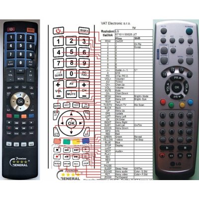 Dálkový ovladač General LG 6710V00026J, 6710V00026H, 6710V00032U, 6710V00058F, 6710V00061U, 6710V00067G, 6710V00083A, 6710V00083D, 6710V00088B, 6710V00089B, 6710V00089K – Zboží Mobilmania