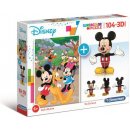 Clementoni Supercolors 3D model Mickey Mouse 104 dílků