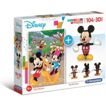 Clementoni Supercolors 3D model Mickey Mouse 104 dílků