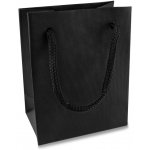 Šperky Eshop Malá papírová dárková taška černá mřížkový vzor matná G29.02 – Zboží Mobilmania