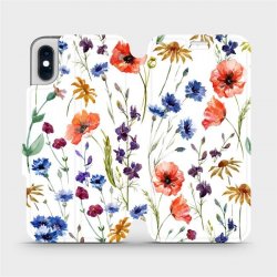 Pouzdro Mobiwear Flip Apple iPhone XS - MP04S Luční kvítí