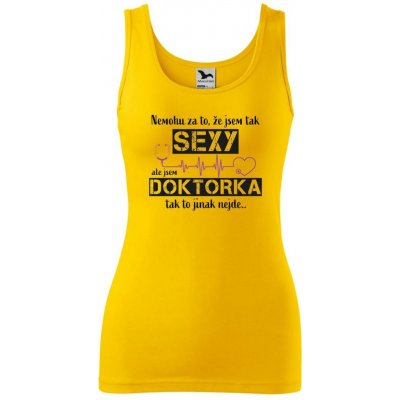 Dobrý Triko dámské tílko s potiskem Sexy doktorka Žlutá – Zboží Dáma