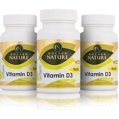 Golden Nature Vitamin D3 2000 I.U. 300 softgelových kapslí – Hledejceny.cz