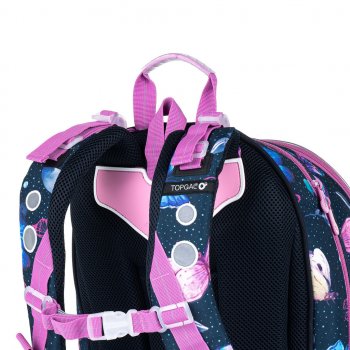Topgal batoh s motýlky a fialovými detaily Lynn 21007 G modrá
