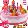 Příslušenství k dětským kuchyňkám Kruzzel Dětský plastový narozeninový dort růžový 80 dílů