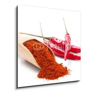 Obraz 1D - 50 x 50 cm - milled red chili pepper isolated on white mleté ??červené chilli papričky izolovaných na bílém – Zbozi.Blesk.cz