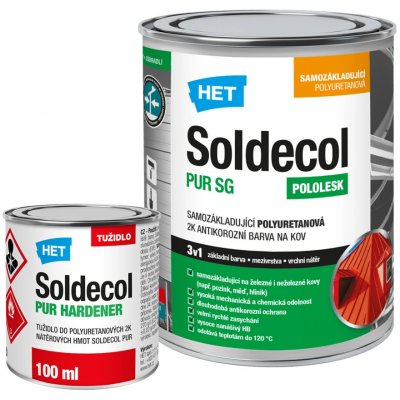 HET Soldecol PUR SG RAL 9007 2,5l polyuretanová barva 3v1 + tužidlo PUR Hardener 0,3l – Zbozi.Blesk.cz