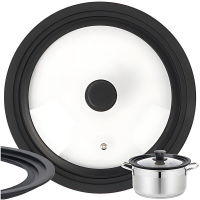 Ruhhy 25561 Univerzální skleněná poklice se silikonovým lemem 3v1 28/30/32 cm – Zboží Dáma