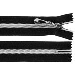 Prima-obchod Spirálový zip No 7 délka 18 cm se stříbrnými zoubky, barva černá – Hledejceny.cz
