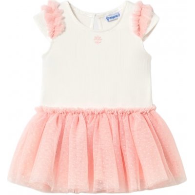 MAYORAL dívčí šaty bez rukávů s tylovou sukní bílá růžová – Zbozi.Blesk.cz