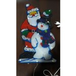 Vánoční multikolor LED dekorace Sněhulák a Mikuláš 45 x 23 cm – Hledejceny.cz