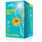 ETA žárovka LED RETRO LEDka klasik filament 8W, E27, teplá bílá – Zboží Mobilmania