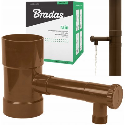 Bradas Sběrač dešťové vody s ventilem 80 mm hnědý – HobbyKompas.cz