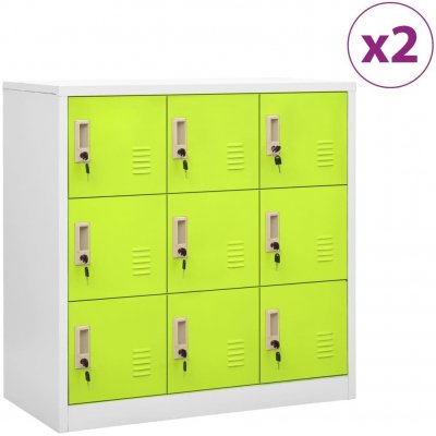 Omaxi Uzamykatelné skříně 2 ks světle šedé a zelené 90x45x92,5cm ocel 847848 – Hledejceny.cz