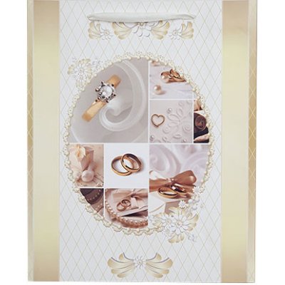 Velká dárková taška - svatební krémová – Zboží Dáma