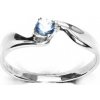 Prsteny Čištín Stříbrný se zirkonem akvamarin T 1026