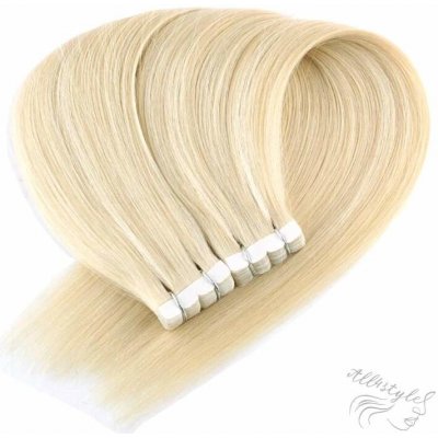 Vlasové PU pásky MINI Tape in na prodlužování vlasů 30cm 60 platina – Zboží Dáma
