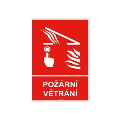 Požární větrání s textem - bezpečnostní tabulka, plast 2 mm 148x210 mm – Zbozi.Blesk.cz