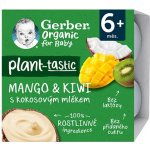 Nestlé Organic 100% rostlinný dezert mango a kiwi s kokosovým mlékem 4 x 90 g – Hledejceny.cz