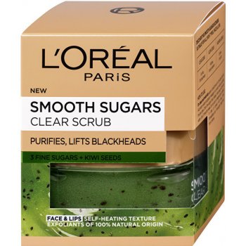L'Oréal Smooth Sugars Clear Scrub jemný čisticí cukrový peeling 50 ml od  243 Kč - Heureka.cz