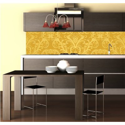 WEBLUX 28895501 Fototapeta do kuchyně fólie Luxury seamless golden floral wallpaper Luxusní bezešvé zlaté květinové tapety rozměry 260 x 60 cm