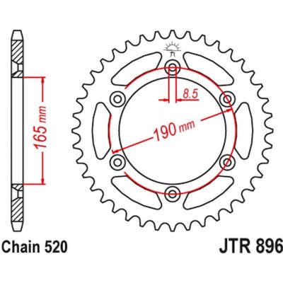 JT Sprockets JTA 896-50BLK – Zboží Mobilmania