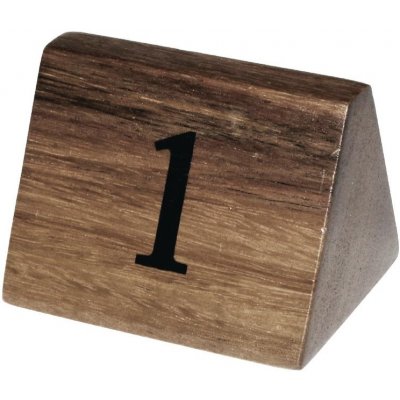 Olympia tabulky s čísly stolů z akátového dřeva – čísla 1–10
