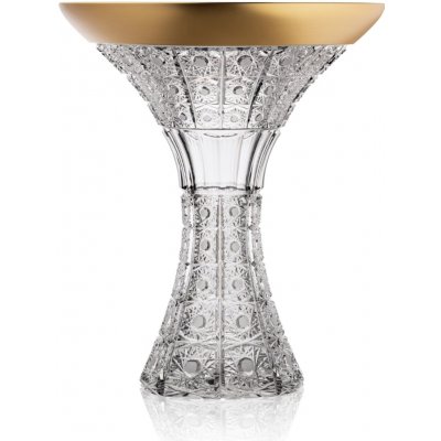 Bohemia Crystal Ručně vyráběná a ručně broušená váza se zlatem 305mm – Hledejceny.cz
