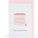 Bella Rose Přání k narozeninám Největší kus štěstí + obálka, růžová barva – Hledejceny.cz
