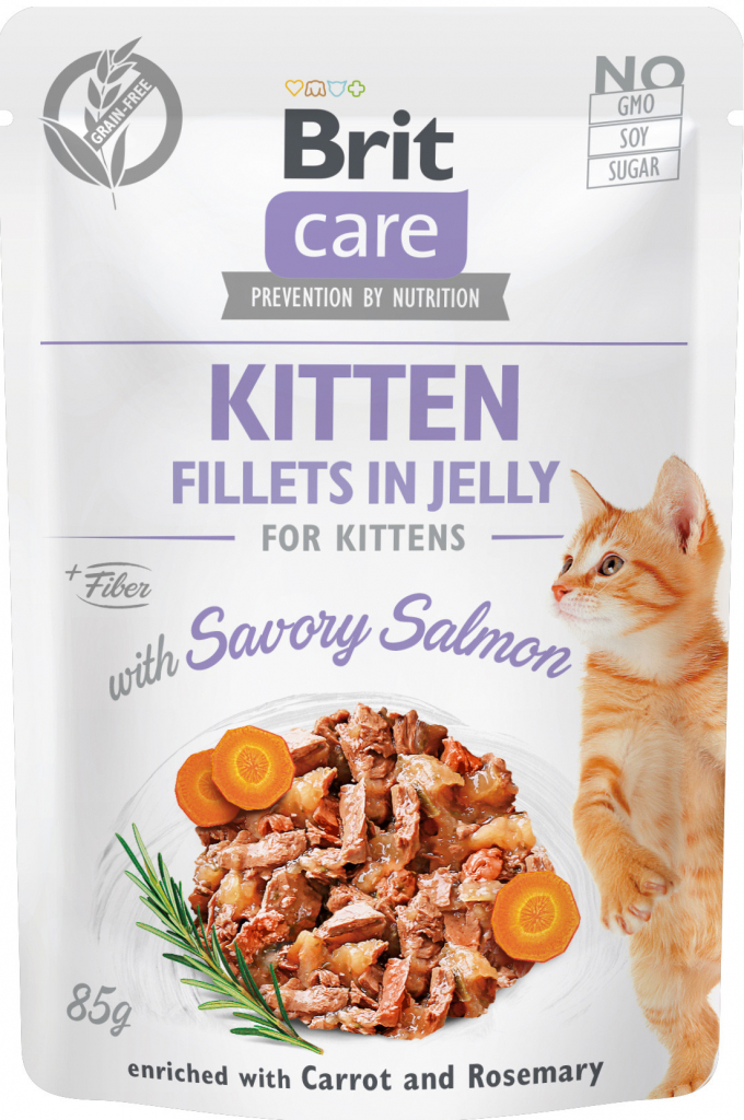 Brit Care Cat Pouches Kitten Fillets in Jelly with Savory Salmon 85 g