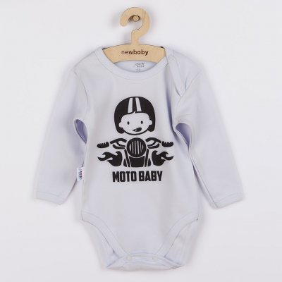Body s potiskem New Baby Moto baby šedé – Zboží Mobilmania