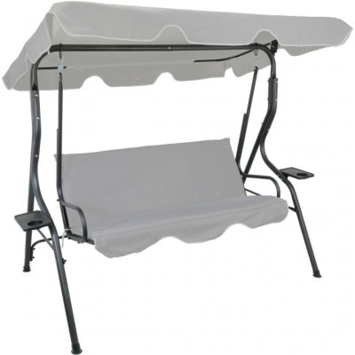 Pro-Tech shop KRE5422 Zahradní houpačka - šedá, bez polštářů a s držáky na nápoje 62250 – Hledejceny.cz