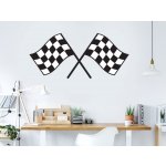 Nalepte.cz samolepka na zeď Šachovnicové prapory, rozměry 47 x 22 cm – Zboží Dáma