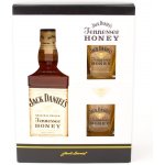 Jack Daniel's Honey 35% 0,7 l (dárkové balení 2 sklenice) – Zboží Mobilmania