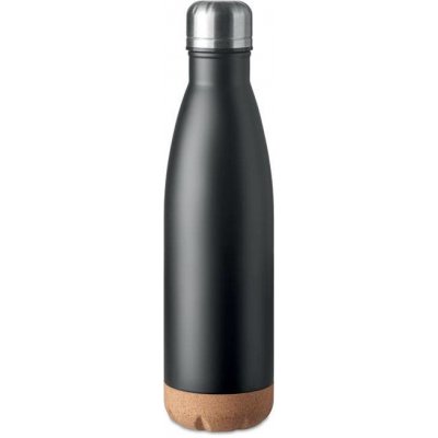 Aspen Cork dvoustěnná nerezová láhev s korkovým podstavcem černá 600 ml – Zboží Mobilmania