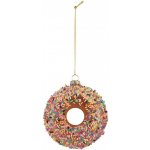 Clayre & Eef Vánoční skleněná závěsná ozdoba hnědý donut Ø 10*4 cm – Hledejceny.cz
