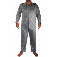 Zdislav pánské pyžamo dlouhé propínací šedé