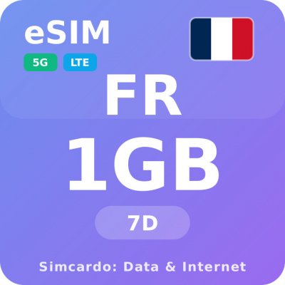 Francie Mobilní Internet - eSIM 1GB 7 dní datová SIM karta – Sleviste.cz