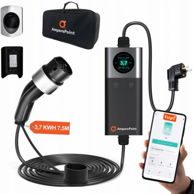 Ampere Point Přenosná EV Q37 16A 3,7kW Typ 2 WIFI Tuya – Zboží Mobilmania