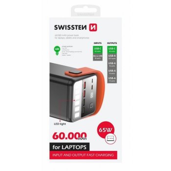 Swissten Power Line 60000mAh 65W černá 22013943