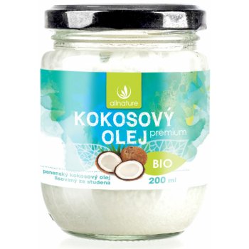 Allnature Kokosový olej panenský Bio Raw 200 ml