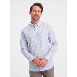 Ombre Clothing pánská pruhovaná košile světle modrá