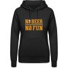 Dámská mikina s potiskem AWDis Hoodie mikina Pivní design No Beer No Fun Černá