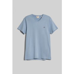 Gant tričko SLIM SHIELD V-NECK T-SHIRT modrá