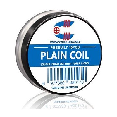 Coilology Předmotané spirálky Sandvik Plain Coil SS316L 10ks 0,68ohm – Hledejceny.cz