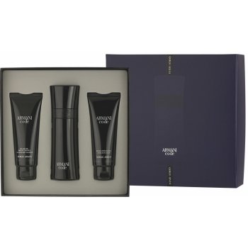 Giorgio Armani Black Code EDT 75 ml + balzám po holení 75 ml + sprchový gel 75 ml dárková sada