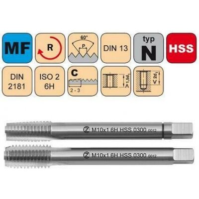 NÁSTROJE CZ Závitník sadový M45x3 I+III SADA ISO2 HSS DIN 2181 - 0300 - CZZ0300-M45X3-SD-ISO2 – Hledejceny.cz
