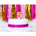 PartyDeco Narozeninová svíčka 5 zlatá 7cm – Zboží Dáma